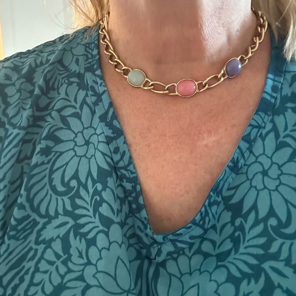 1960s Vintage Givenchy Gold Choker & Bracelet Set – Rare Pastel - Picture 11 of 12